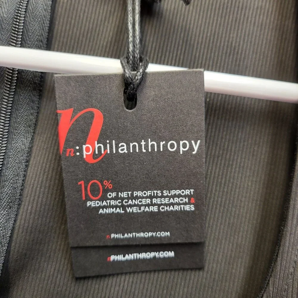 N:Philanthropy Women Casual Top Black Long Sleeve Mock Neck Cutout Ribbed S NWT! - Picture 5 of 15